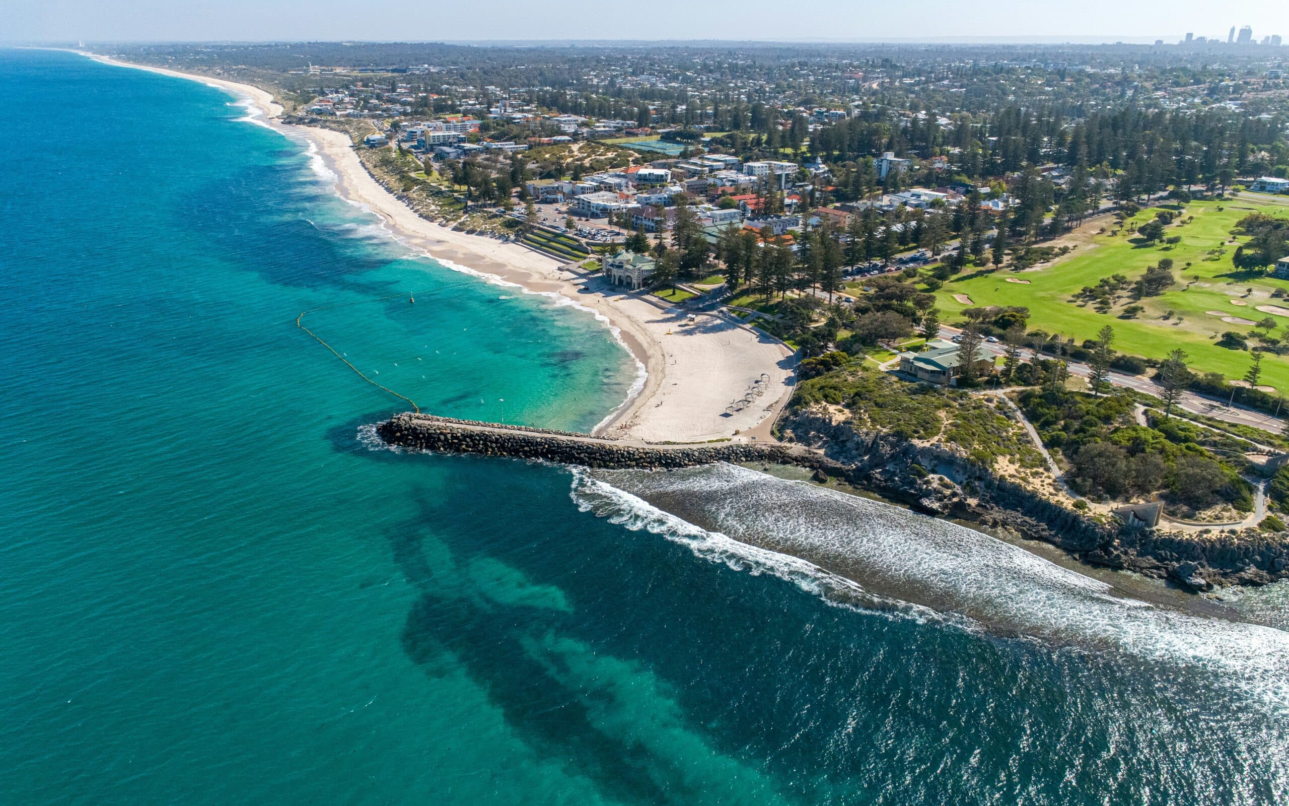 Ariel view of Cottesloe Beach, Perth WA.